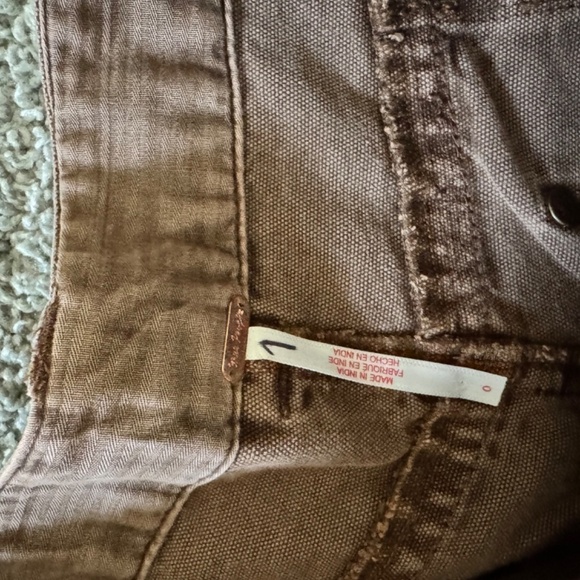 NWOT Free People Bayside Carpenter Shorts - SZ . 0 - Brown - Picture 7 of 7